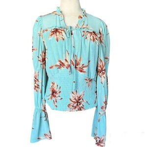 Floral Blue Women's Blouse